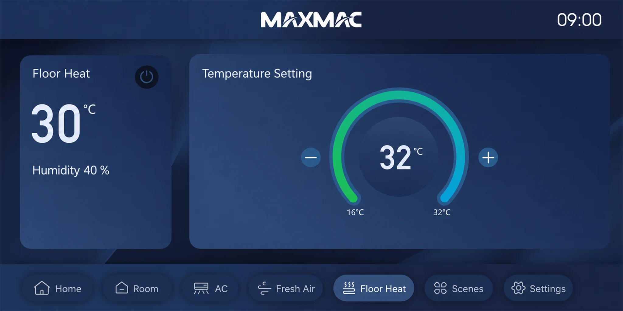 MAXMAC A23 地暖控制界面