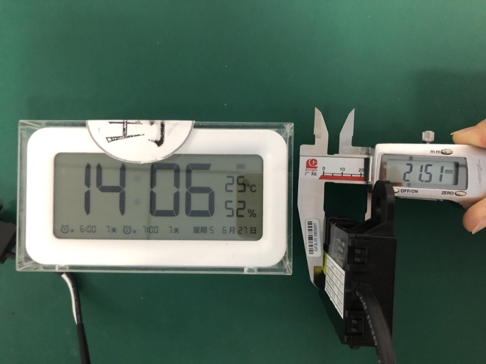 图纸位置 1 的卡尺测量