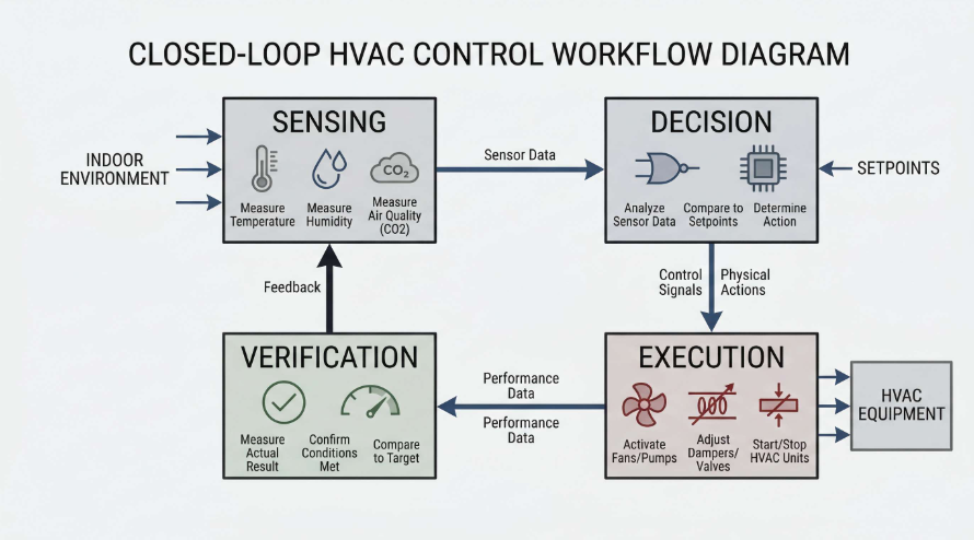感知判断执行验证四步闭环控制流程图