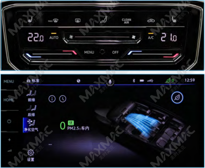 Illustration of automatic recirculation switching after outdoor PM2.5 detection