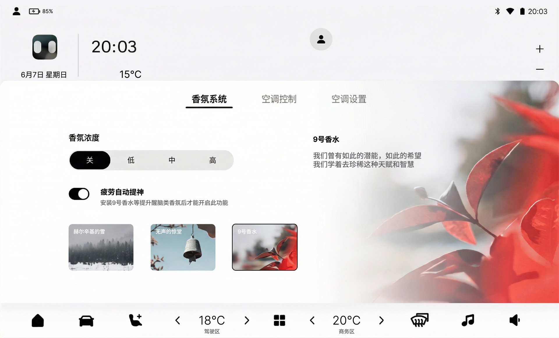 フレグランスモジュールの応用シナリオ