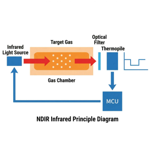 PM2.5センサー技術原理図