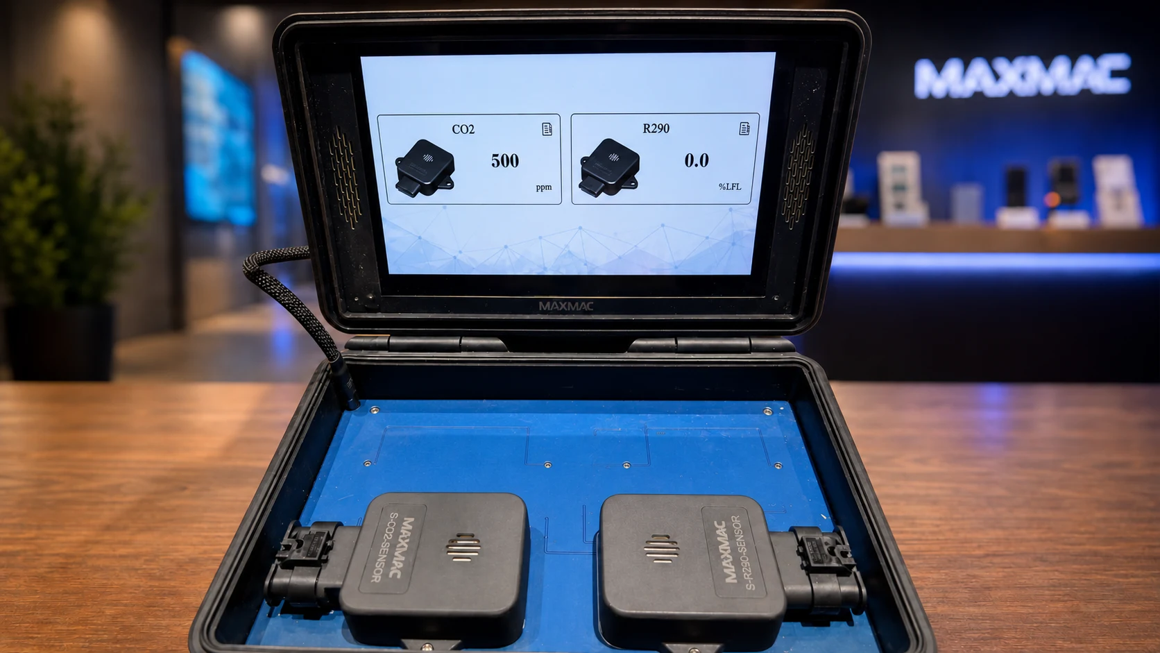 连接便携评估系统的 MAXMAC R744（CO2）传感器样品